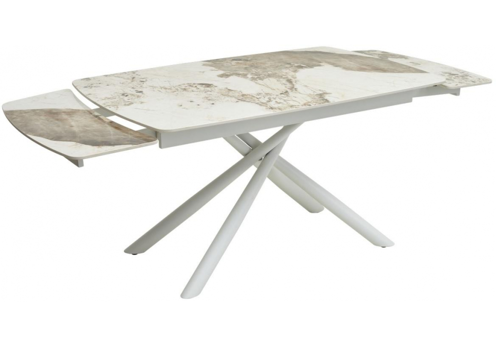 фото стол раскладной woodville rivoli pandora sintered stone / white 493167 | 220svet.ru