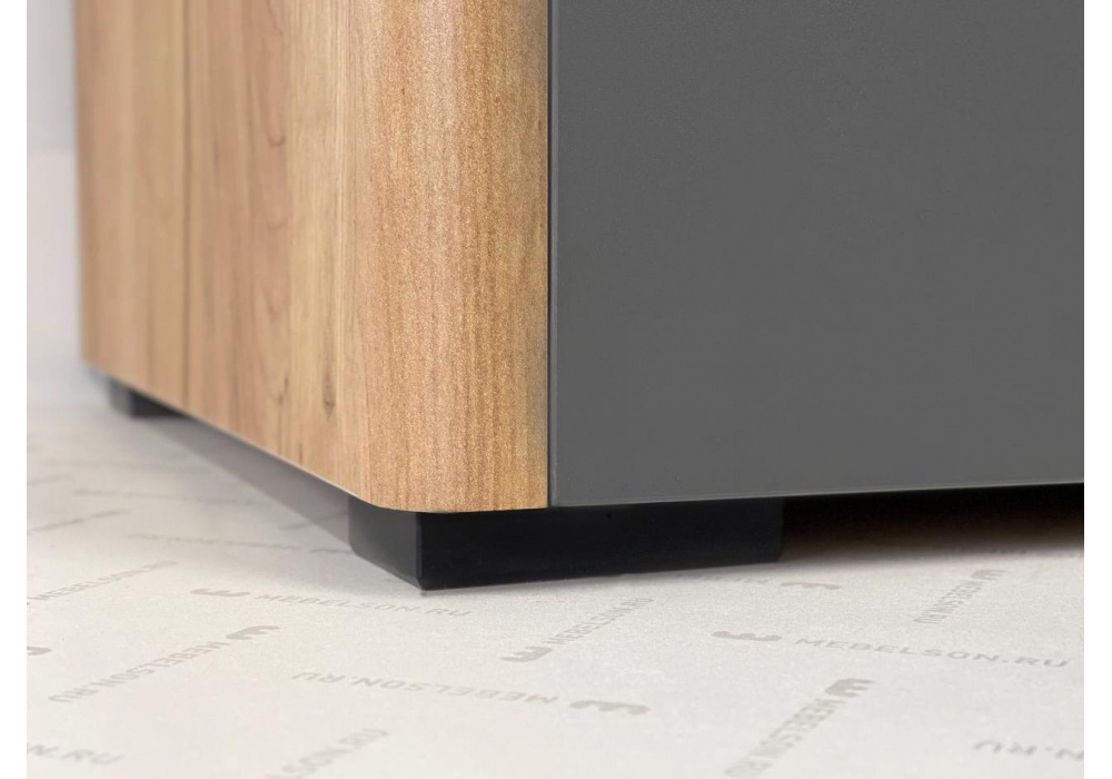 фото шкаф woodville адам трехдверный с зеркалом дуб крафт золотой / графит 576857 | 220svet.ru