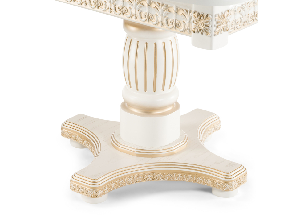 фото стол деревянный woodville морнит слоновая кость / золото 575482 | 220svet.ru