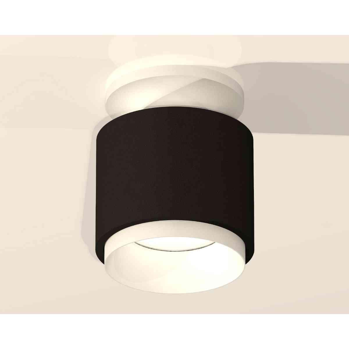 фото комплект накладного светильника ambrella light xs7511040 sbk/swh черный песок/белый песок (n7925, c7511, n7030) | 220svet.ru