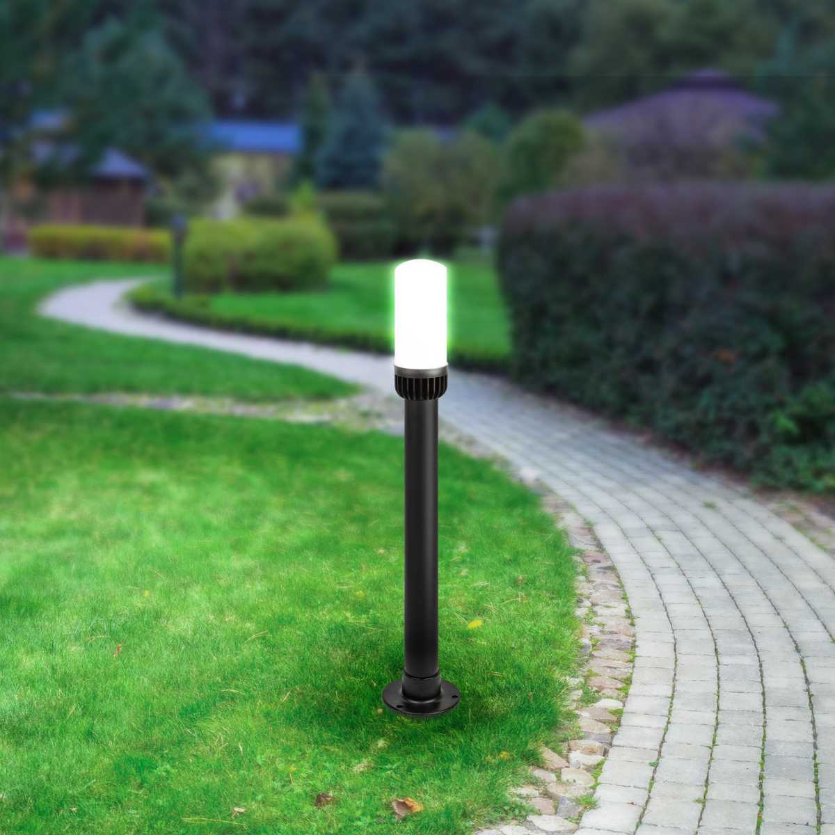 фото садово-парковый светильник эра «поллар» нту 01-60-012 напольный черный ip54 е27 max60вт h840мм б0057491 | 220svet.ru