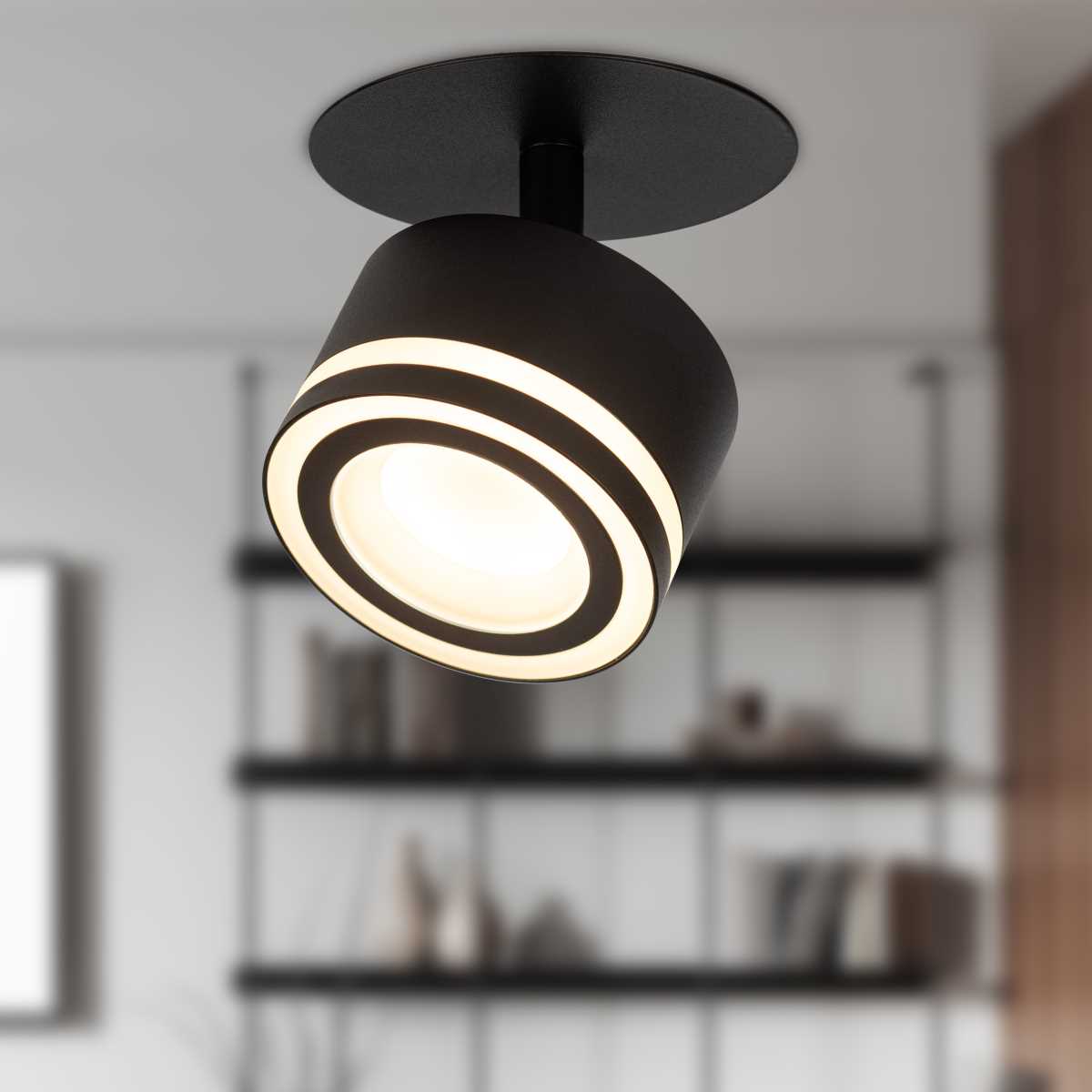 фото светильник встраиваемый эра dk114 bk под лампу gx53 поворотный черный б0059790 | 220svet.ru