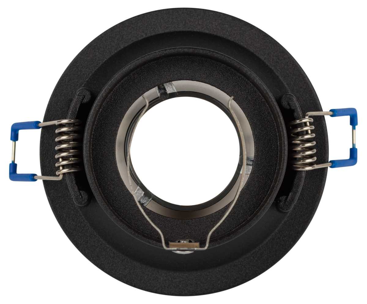 фото светильник встраиваемый декоративный эра kl103 bk/ch под лампу mr16 gu5.3 черный/хром б0056355 | 220svet.ru