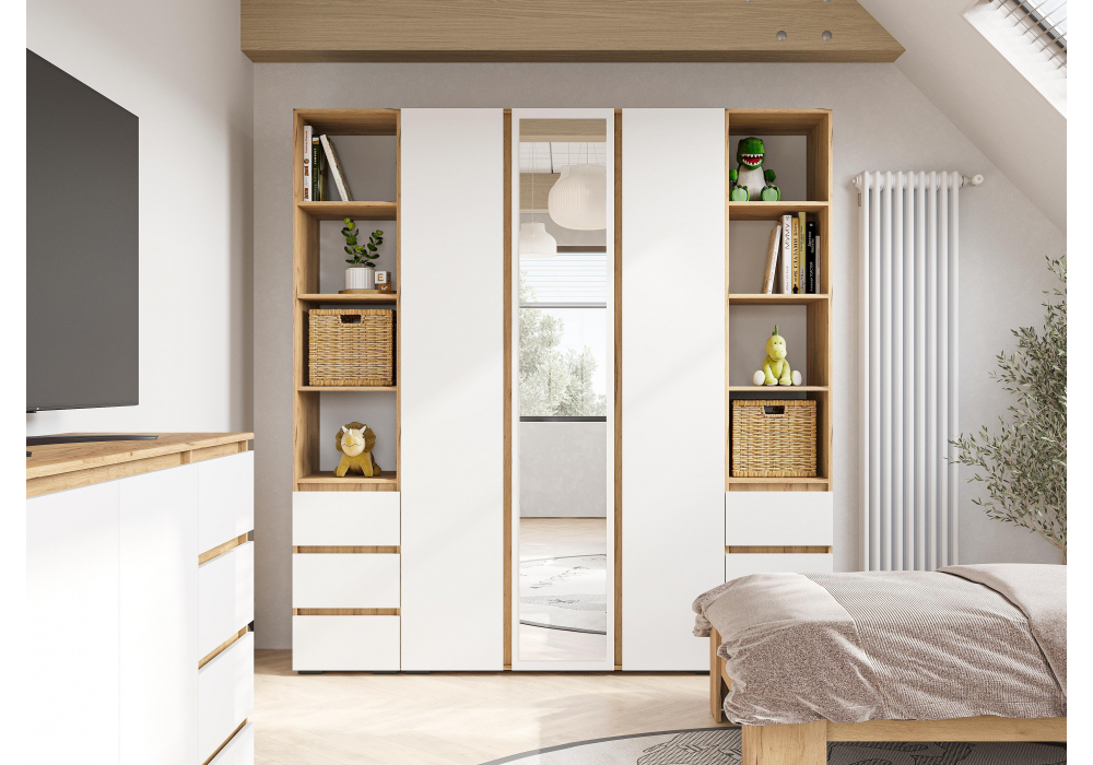 фото шкаф woodville элла белый / дуб крафт золото 548003 | 220svet.ru