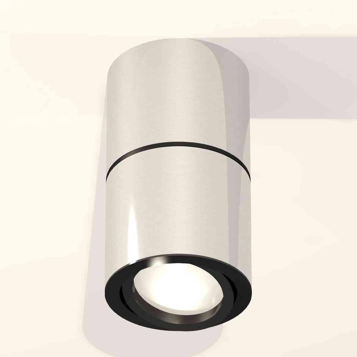 фото комплект накладного светильника ambrella light techno spot xs7405040 psl/pbk серебро полированное/черный полированный (c7405, a2071, c7405, n7002) | 220svet.ru