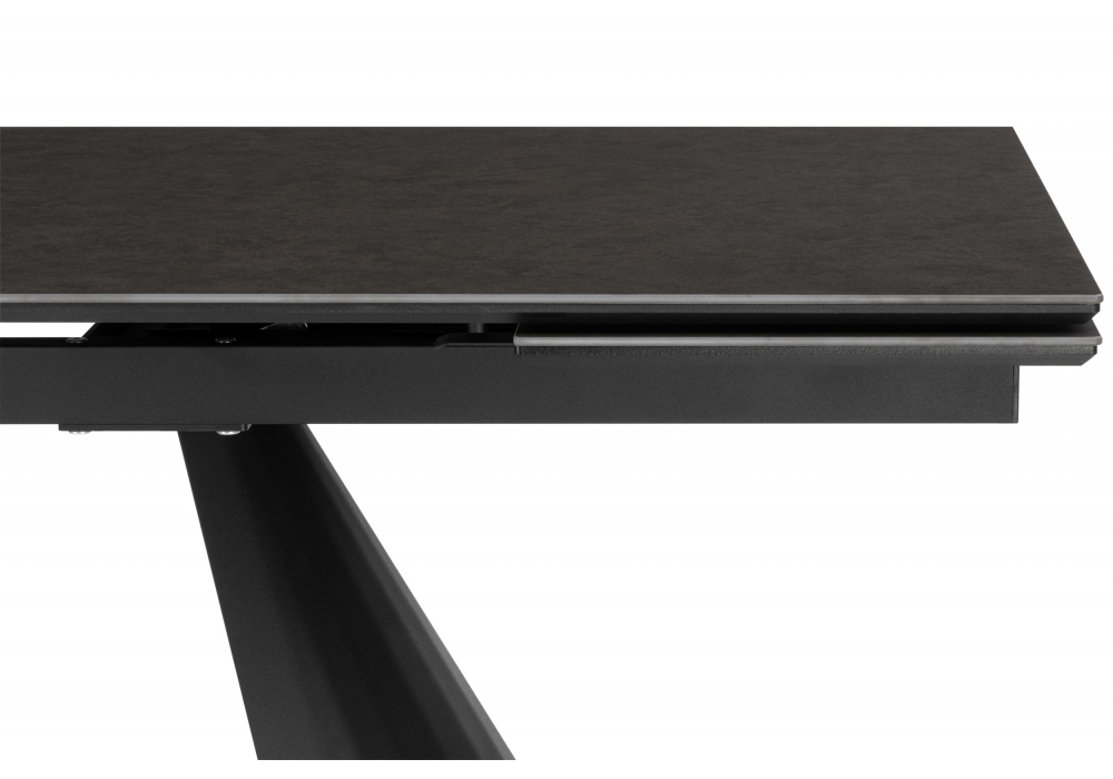фото керамический стол 180(260)x90 woodville шелтон massa ink gray / черный 621512 | 220svet.ru