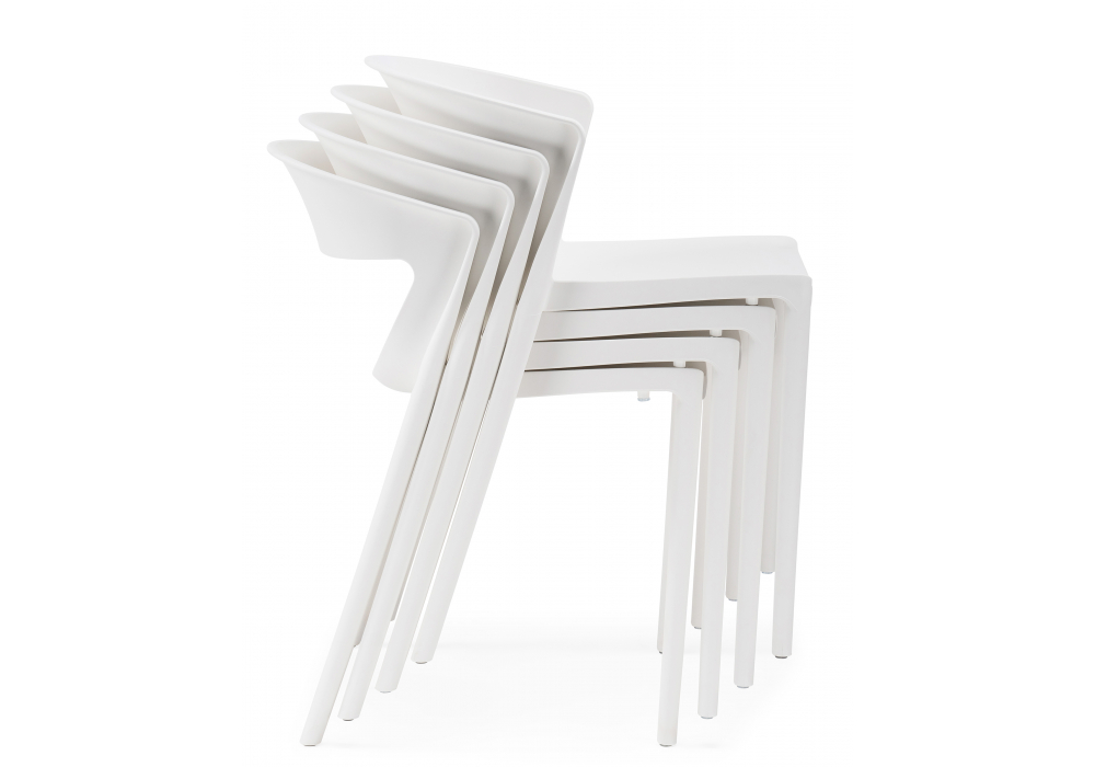 фото пластиковый стул woodville градно 4 шт белый 589902 | 220svet.ru