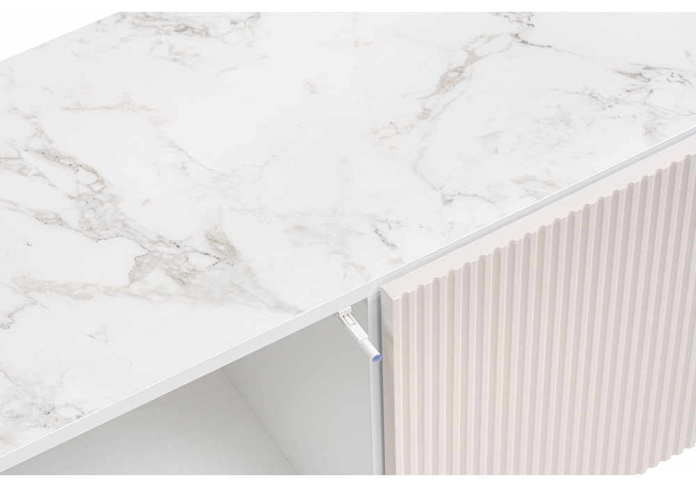 фото тв-тумба woodville эмелин белый / сабия / латте 533413 | 220svet.ru