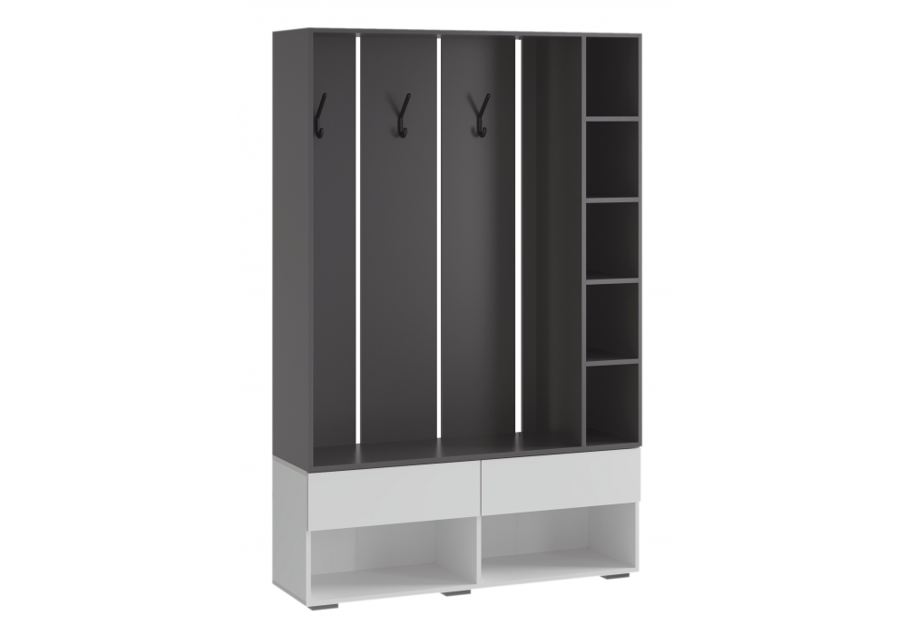 фото прихожая комплектация 1 woodville роут белый / графит 620672 | 220svet.ru