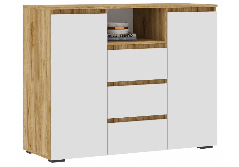 фото прихожая комплектация 1 woodville элла белый / дуб крафт золото 592507 | 220svet.ru