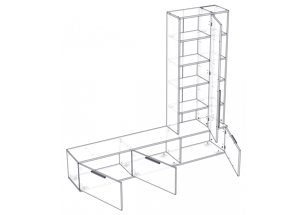 фото тв-тумба woodville филеста графит / дуб вотан 664893 | 220svet.ru