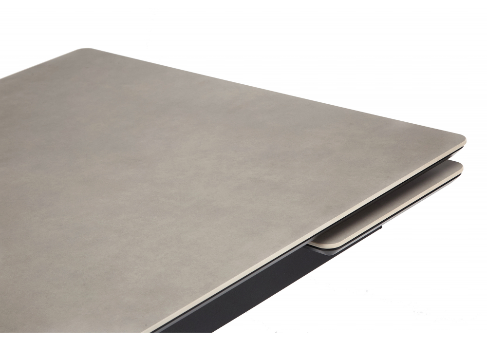 фото керамический стол раскладной 120(180)х80 woodville старлайт carmen light grey / черный 622890 | 220svet.ru