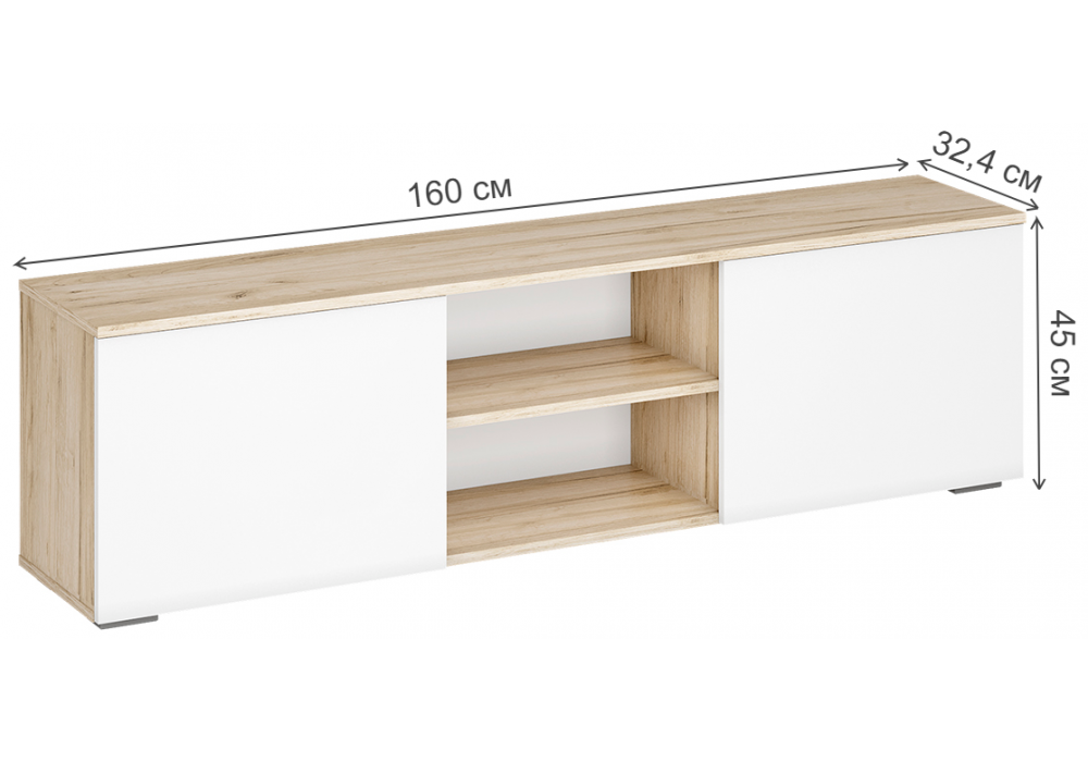 фото гостиная комплектация 3 woodville алетра дуб крафт серый / глянец белый 580879 | 220svet.ru