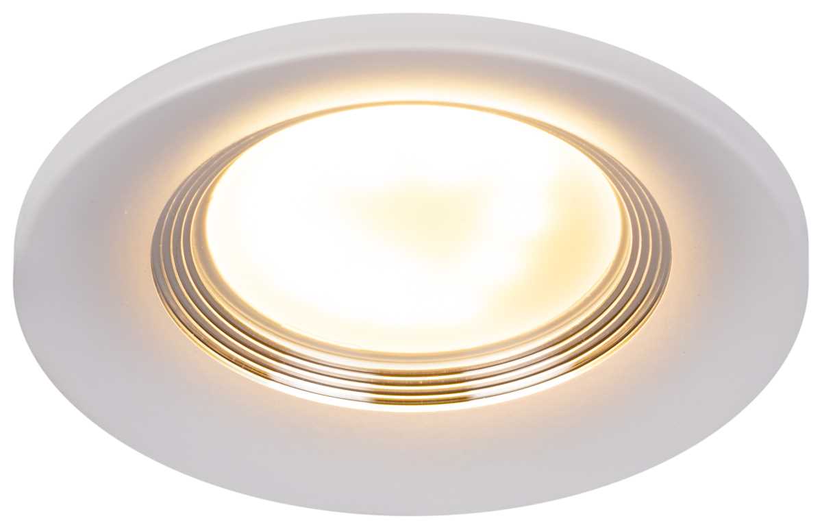 фото светильник встраиваемый алюминиевый эра kl107 wh/sl под лампу mr16 gu5.3 белый/серебро б0061096 | 220svet.ru