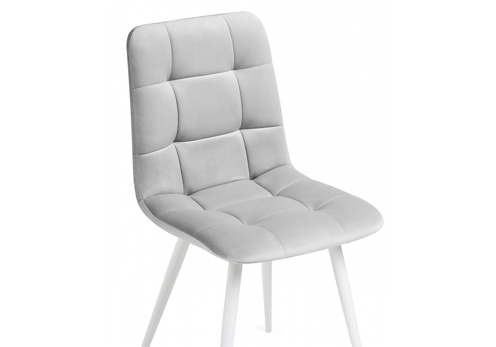 фото стул на металлокаркасе woodville чилли к светло-серый velutto 52 / белый 502074 | 220svet.ru