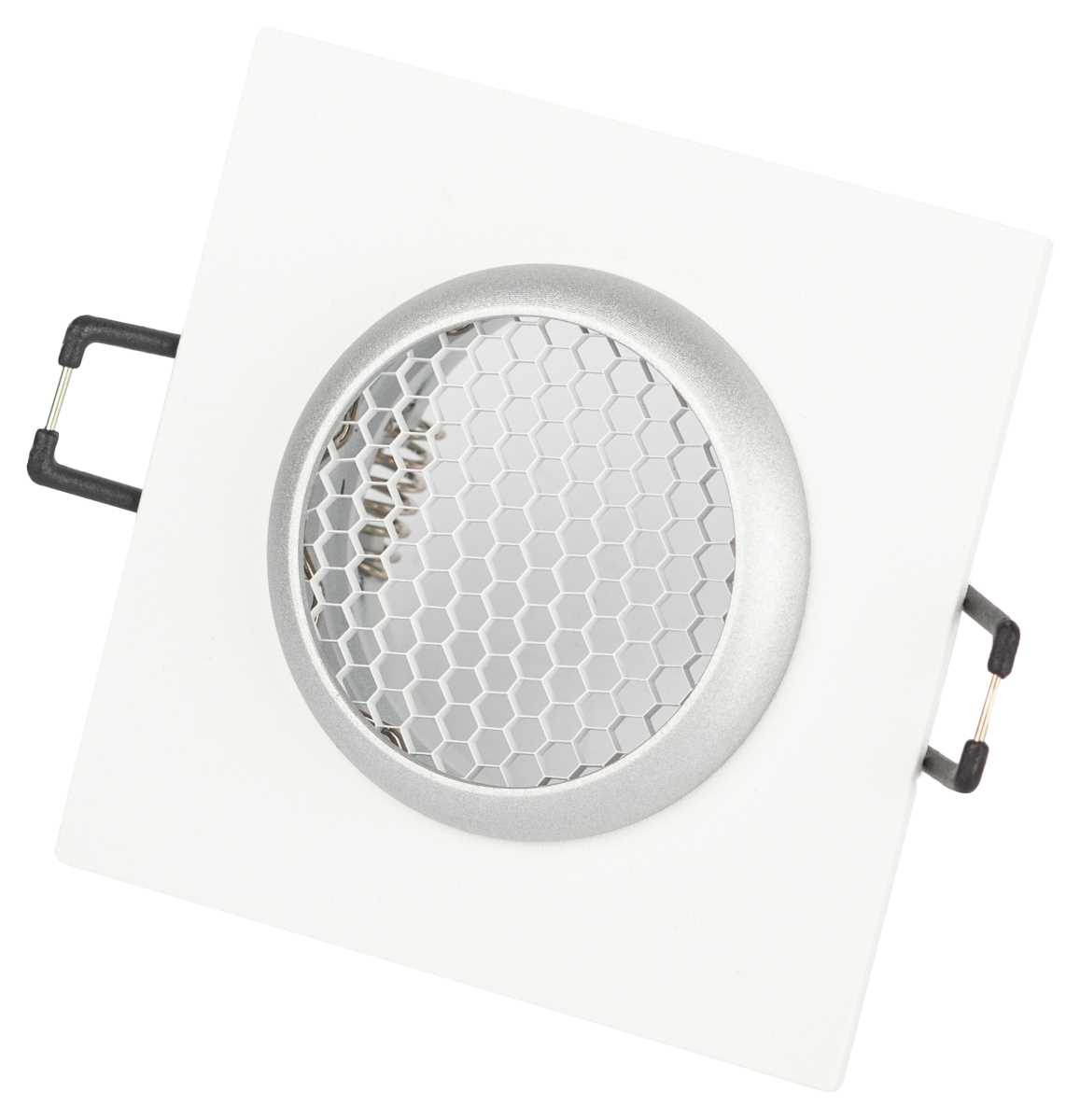 фото светильник встраиваемый алюминиевый эра kl110 wh/sl под лампу mr16 gu5.3 белый/серебро матовый б0061532 | 220svet.ru