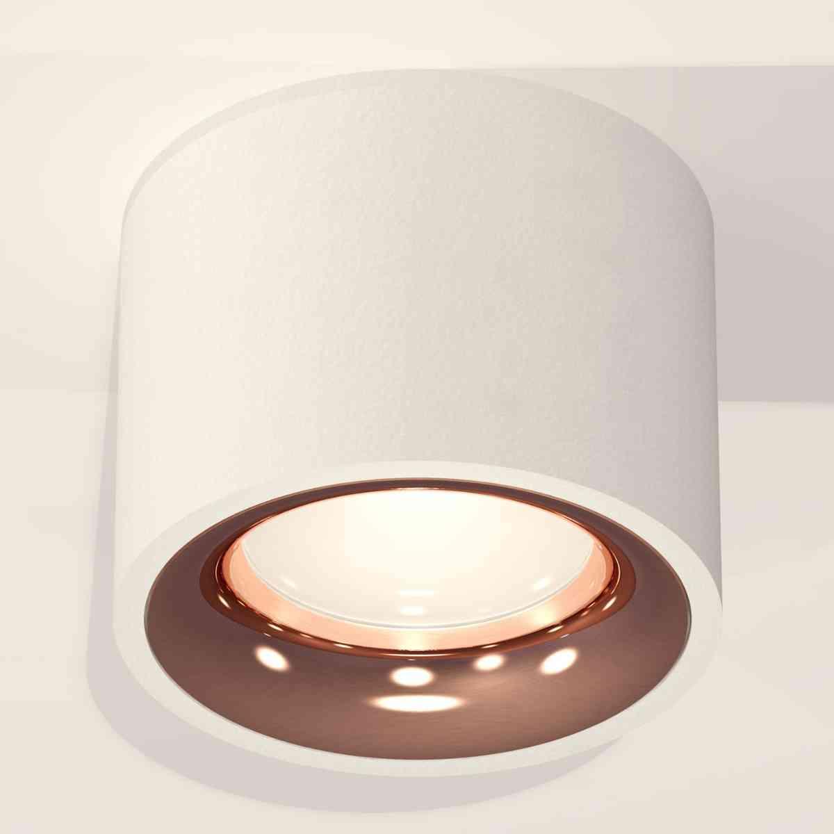 фото комплект накладного светильника ambrella light techno spot xs7510025 swh/ppg белый песок/золото розовое полированное (c7510, n7015) | 220svet.ru
