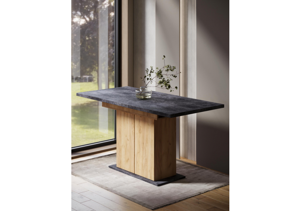 фото стол деревянный раскладной woodville carla крафт золотой / цемент темный 629331 | 220svet.ru