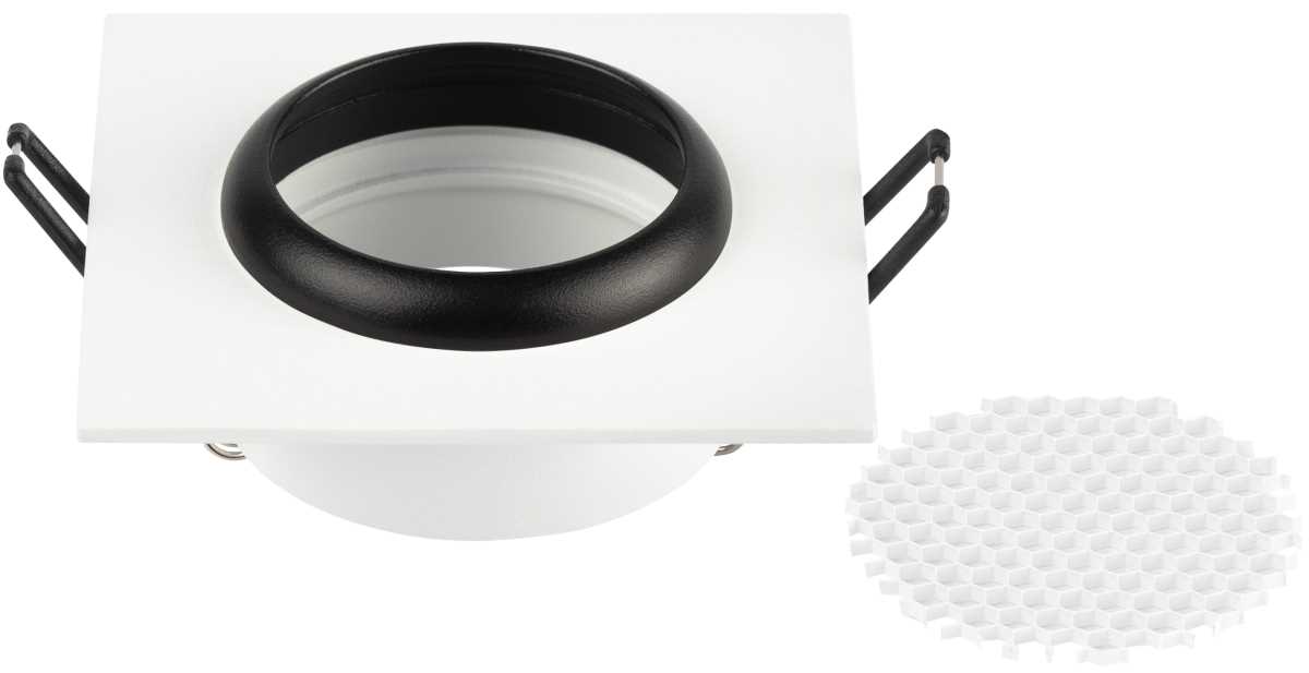 фото светильник встраиваемый алюминиевый эра kl110 wh/bk под лампу mr16 gu5.3 белый/черный матовый б0061531 | 220svet.ru