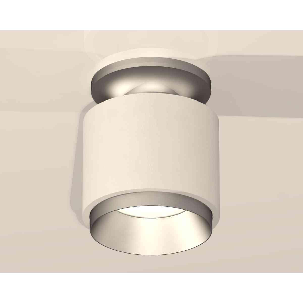 фото комплект накладного светильника ambrella light techno spot xs7510100 swh/mch белый песок/хром матовый (n7928, c7510, n7033) | 220svet.ru