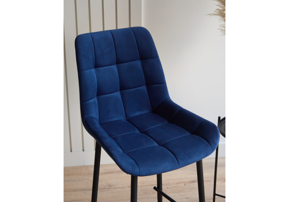 фото барный стул woodville челси синий/ черный 632579 | 220svet.ru