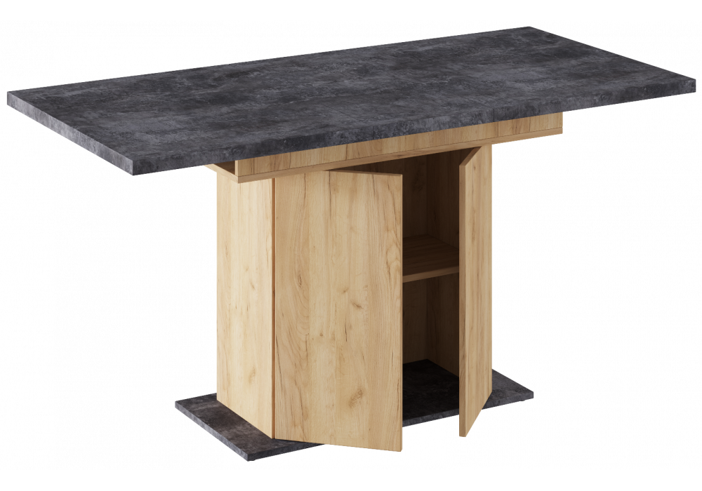 фото стол деревянный раскладной woodville carla крафт золотой / цемент темный 629331 | 220svet.ru