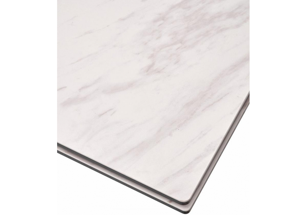 фото керамический стол раскладной woodville belluno 160 marbles kl-99 белый мрамор матовый итальянская керамика / белый каркас 368763 | 220svet.ru