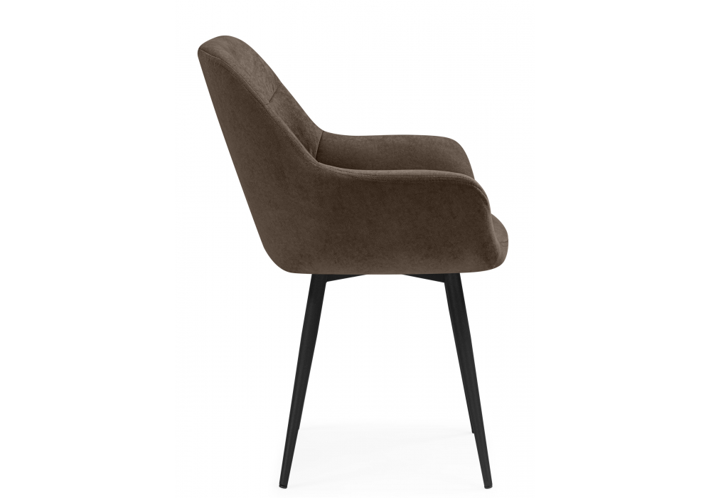 фото стул на металлокаркасе woodville флюид коричневый (glory 08) / черный 642985 | 220svet.ru