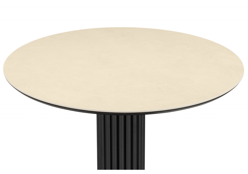 фото керамический стол woodville кэмерон 90 okara light yellow / черный 664917 | 220svet.ru