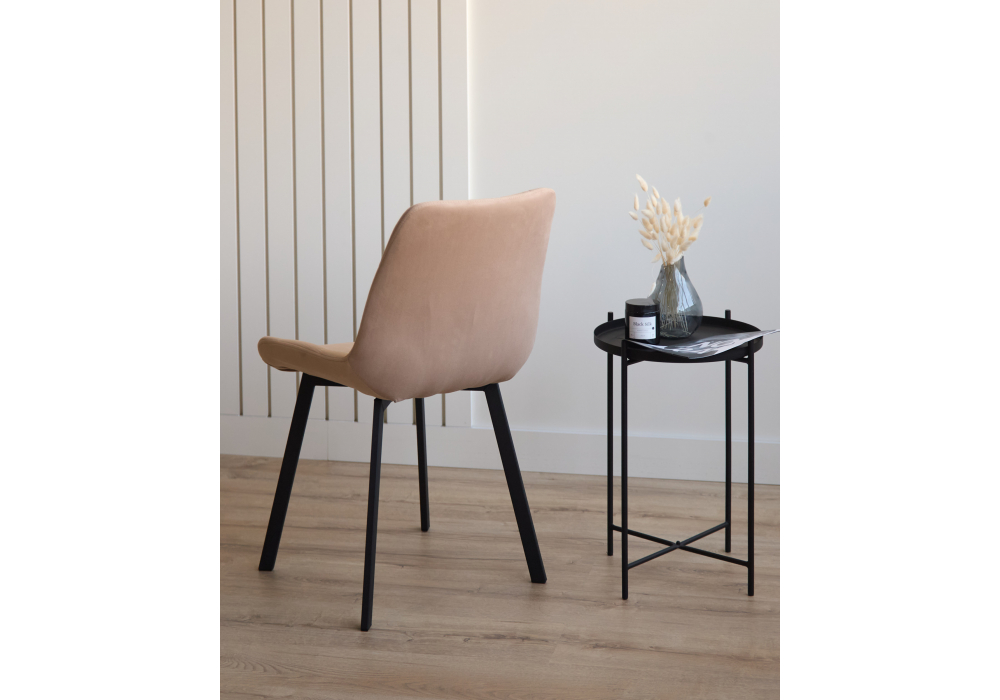 фото стул вращающийся на металлокаркасе woodville челси 360 п бежевый (zd 210) / черный 632478 | 220svet.ru