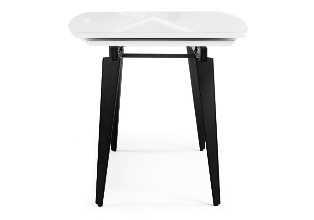 фото стол стеклянный woodville элис 140(200)х80 белый / черный 516554 | 220svet.ru