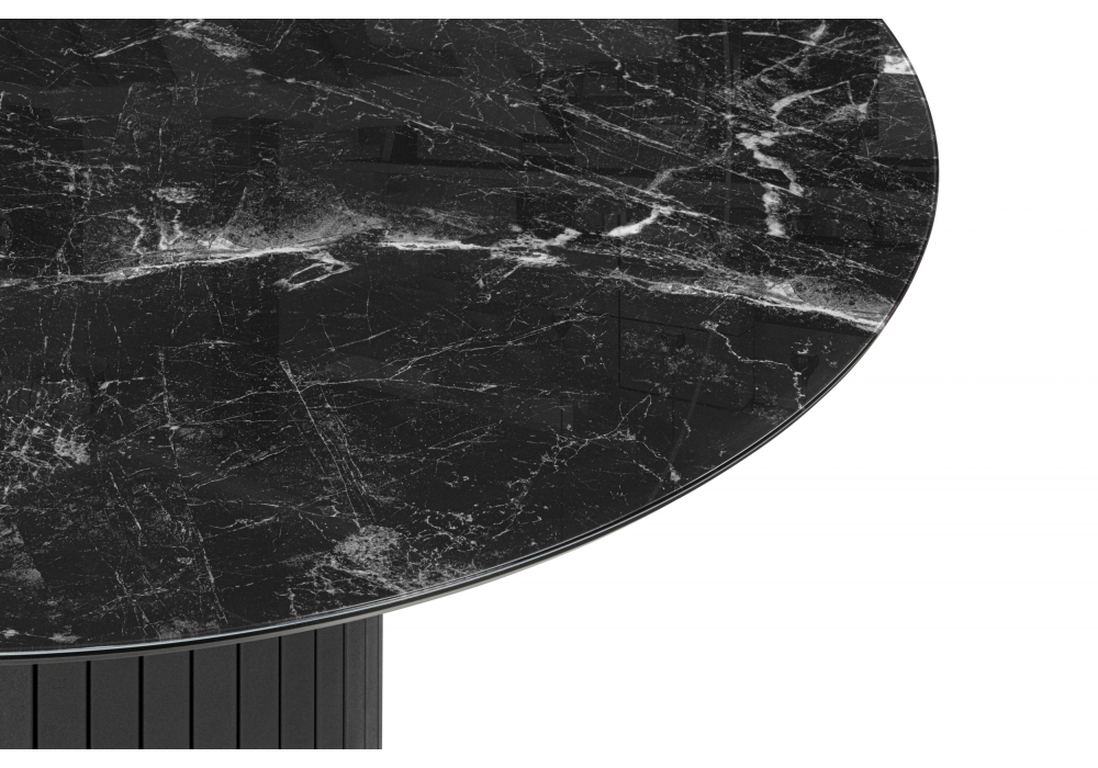 фото стол стеклянный woodville гравент 110 черный мрамор 625927 | 220svet.ru