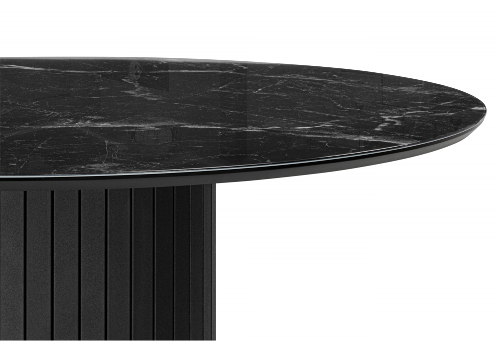 фото стол стеклянный woodville гравент 110 черный мрамор 625927 | 220svet.ru