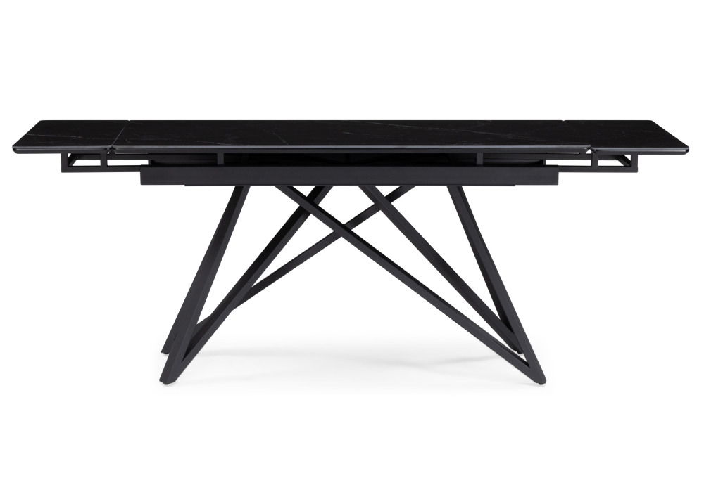 фото керамический стол раскладной woodville вилсон 160(220)х89 черный мрамор 626051 | 220svet.ru