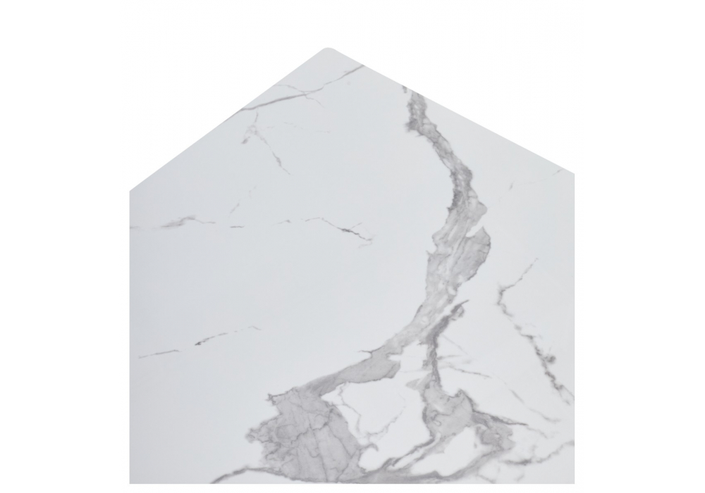 фото керамический стол раскладной woodville estebio 160 gloss statuario white solid ceramic / серый металлик 593891 | 220svet.ru
