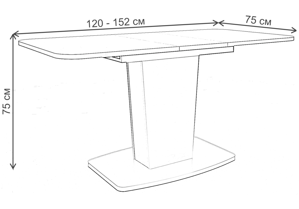 фото стол деревянный woodville токио-28 дуб табачный / антрацит 515103 | 220svet.ru