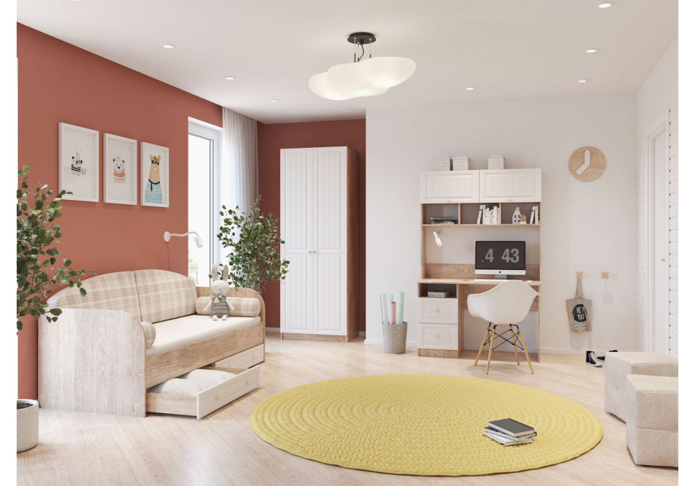 фото шкаф woodville майя дуб баррик светлый / крем брюле 402305 | 220svet.ru