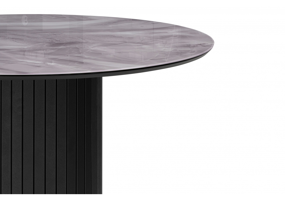 фото стол стеклянный woodville гравент 110 кристл серый мрамор / черный 625926 | 220svet.ru