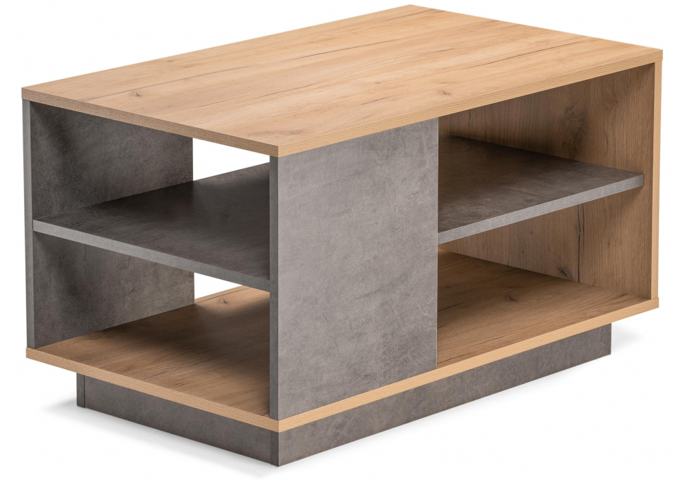 фото журнальный стол woodville арчи дуб золотой craft / камень темный 339643 | 220svet.ru