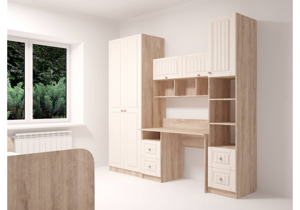 фото шкаф woodville майя дуб баррик светлый / крем брюле 402305 | 220svet.ru