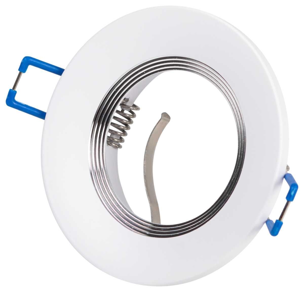 фото светильник встраиваемый алюминиевый эра kl107 wh/sl под лампу mr16 gu5.3 белый/серебро б0061096 | 220svet.ru