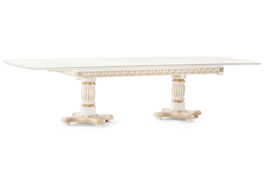 фото стол деревянный woodville морнит слоновая кость / золото 575482 | 220svet.ru