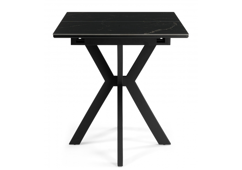 фото керамический стол раздвижной woodville гардинг 100(130)x70 черный мрамор / черный 697134 | 220svet.ru