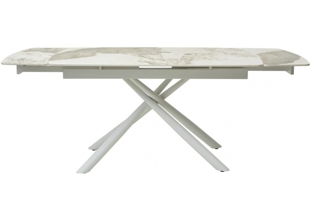 фото стол раскладной woodville rivoli pandora sintered stone / white 493167 | 220svet.ru
