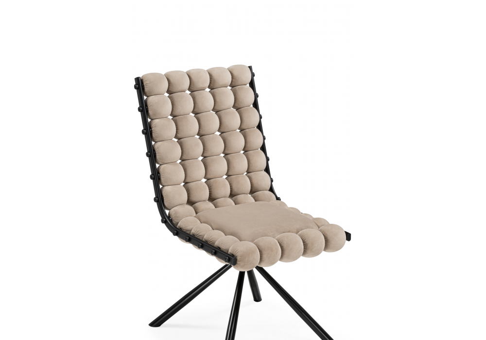 фото стул на металлокаркасе woodville ball 1 бежевый / черный 15945 | 220svet.ru