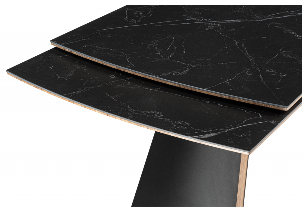 фото керамический стол раскладной 180(260)x90 woodville симмонс shakespeare black / черный 621516 | 220svet.ru