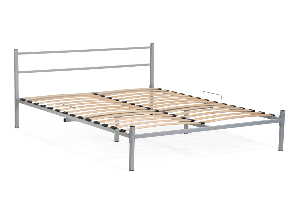 фото кровать двуспальная  woodville фади 160х200 серая 462539 | 220svet.ru