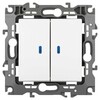 Миниатюра фото выключатель эра серия 12 12-1105-01м двойной с подсветкой, 10ах-250в, белый матовый б0065702 | 220svet.ru