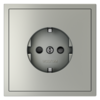 Миниатюра фото розетка встраиваемая с заземлением и защитными шторками, 16а voltum s70 vls040205 (сталь) | 220svet.ru