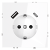 Миниатюра фото розетка встраиваемая с заземлением и защитными шторками, 16а, с usb, a+с voltum s70 vls040501 (белый глянцевы | 220svet.ru